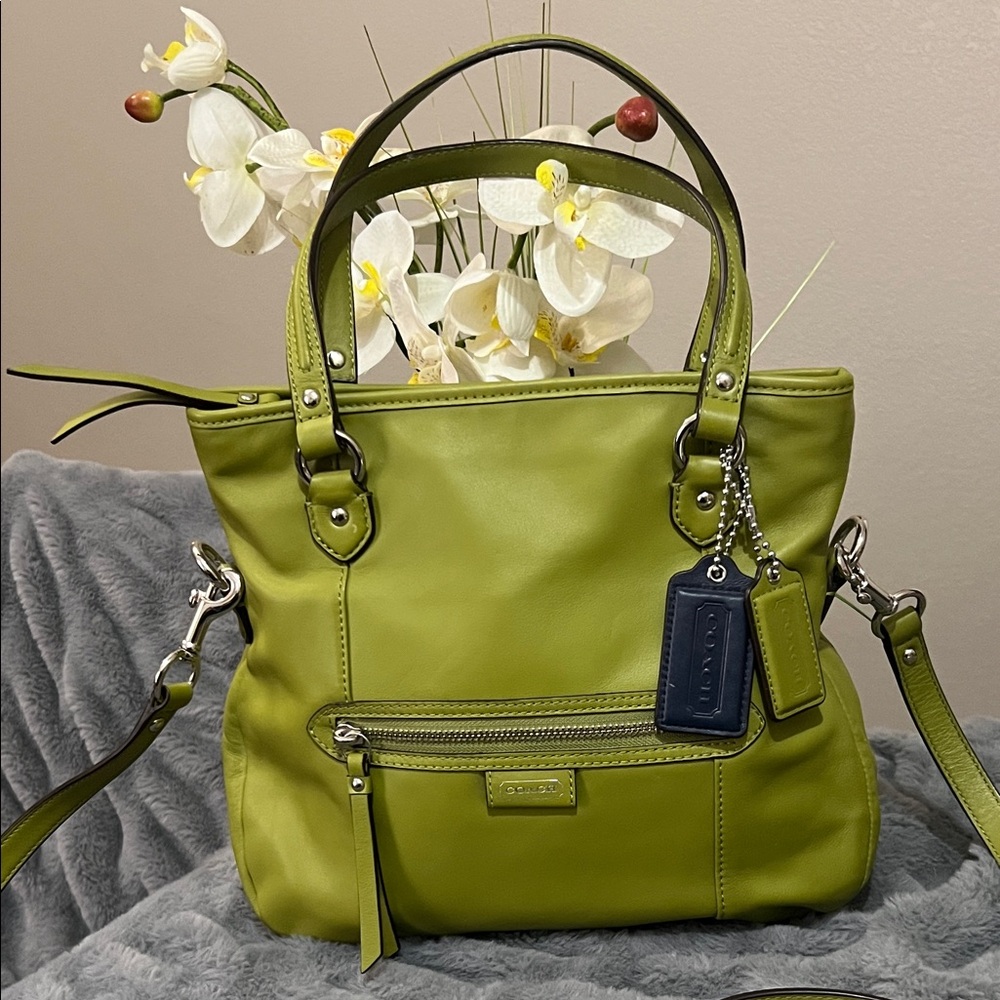 Coach Lime Green Leather Daisy Spectator Satchel Bag